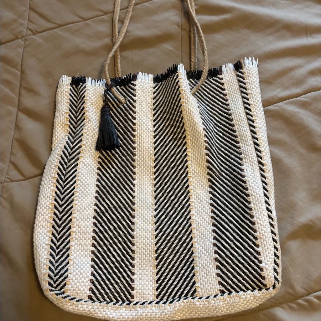 Striped Black And White Tote Bag From Target
